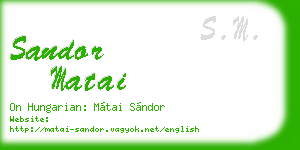 sandor matai business card